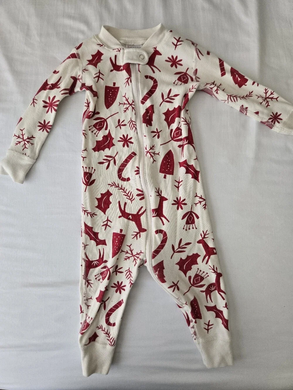 Hanna Andersson 12-18m Christmas Footless Zip Sleeper